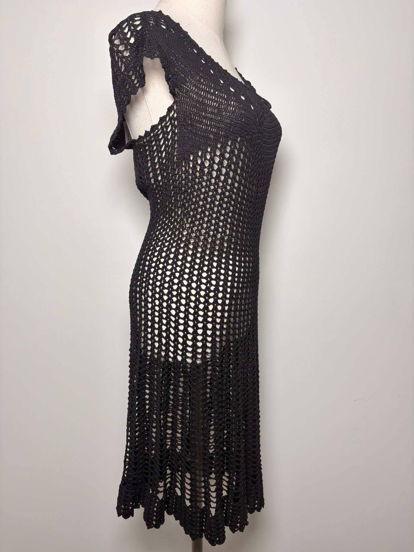Women Size L Betsey Johnson Black Knitted Cotton Pre-owned Dress