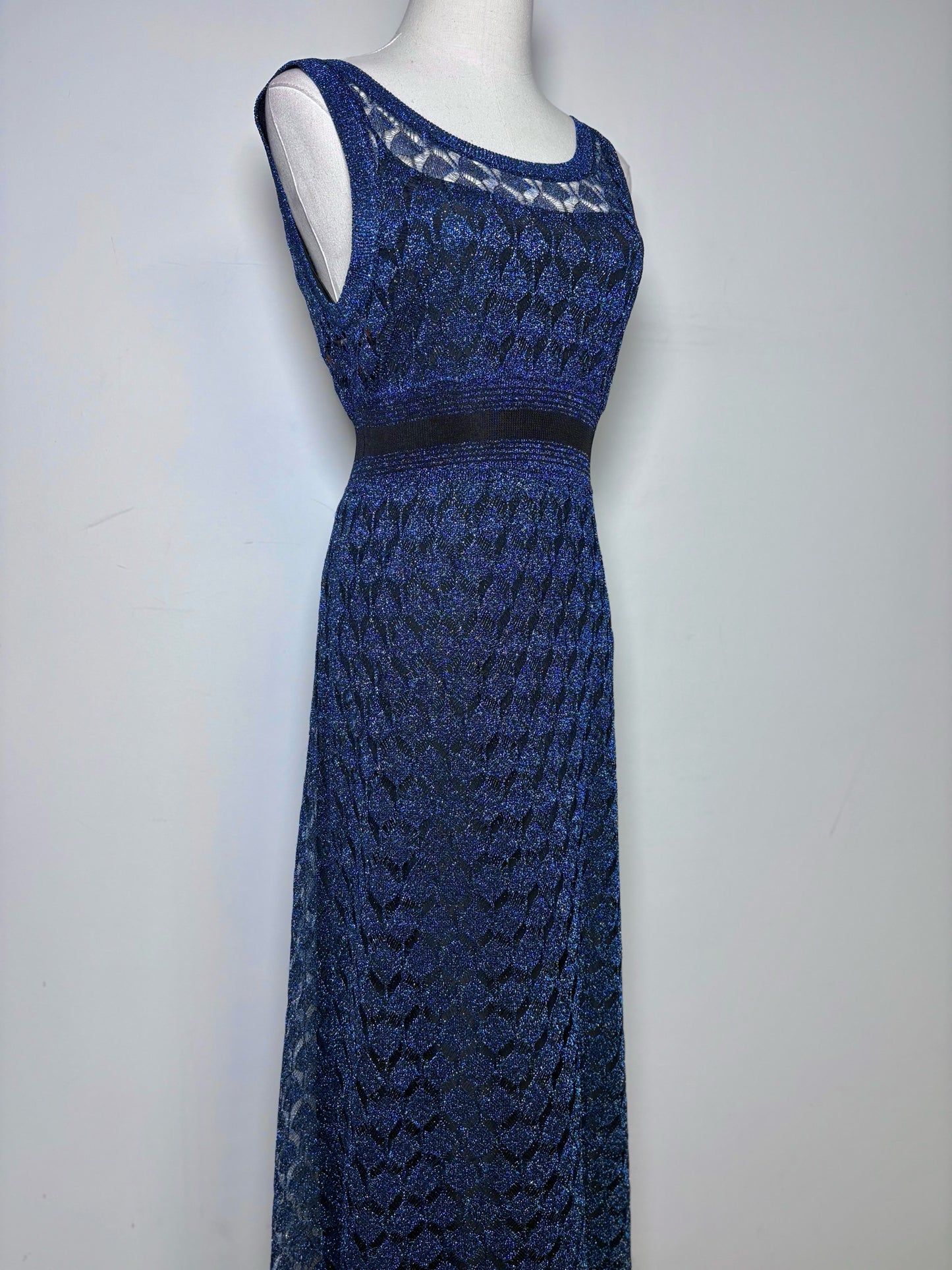 Women Size 40 (4/S US) Missoni Blue Metallic Pre-owned, NWT Midi Dress – VIDA STYLE SHOP