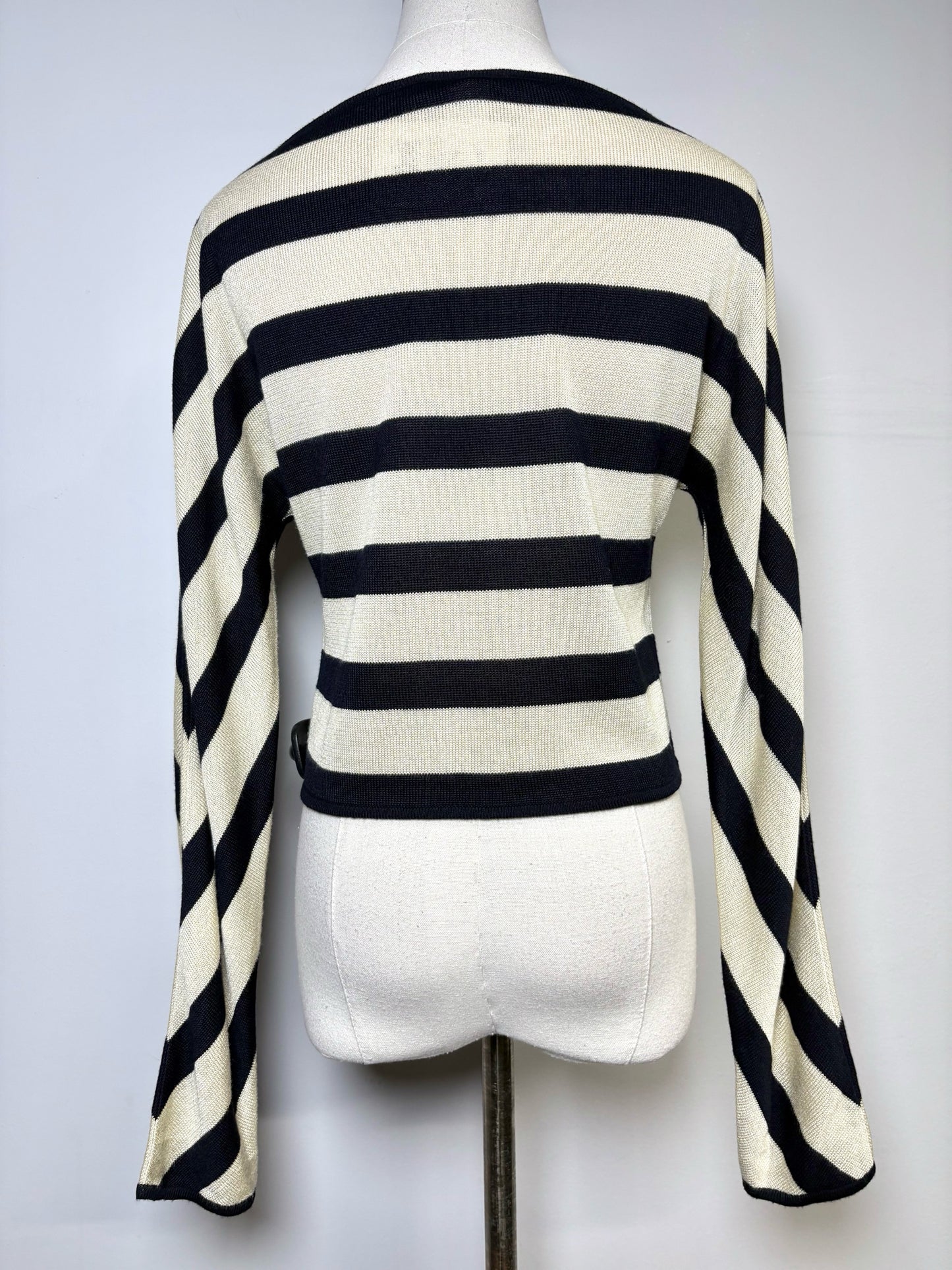 Women Size 38 (2 US) Celine Beige, black Stripes Vintage Sweater