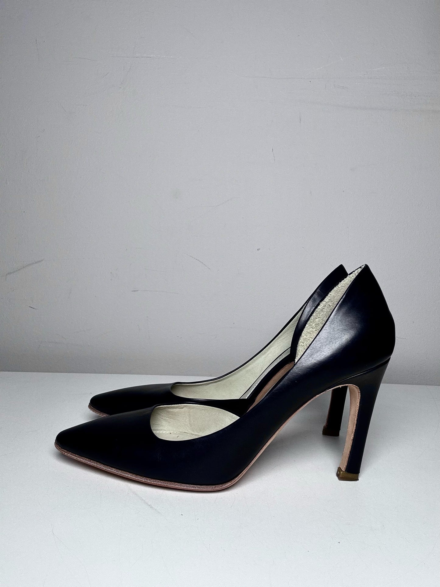 W Shoe Size 35.5 (5-5.5 US) Jil Sander D'orsay Black Leather  Pre-owned Heels