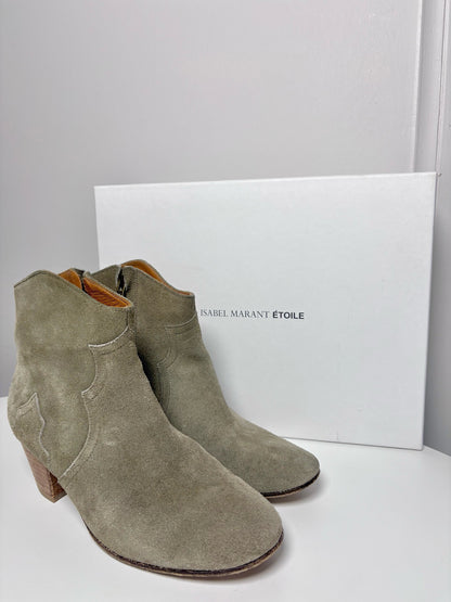 W Shoe Size 36.5 (6.5 US) Isabel Etoile Marant Olive Green Suede Ankle Boots