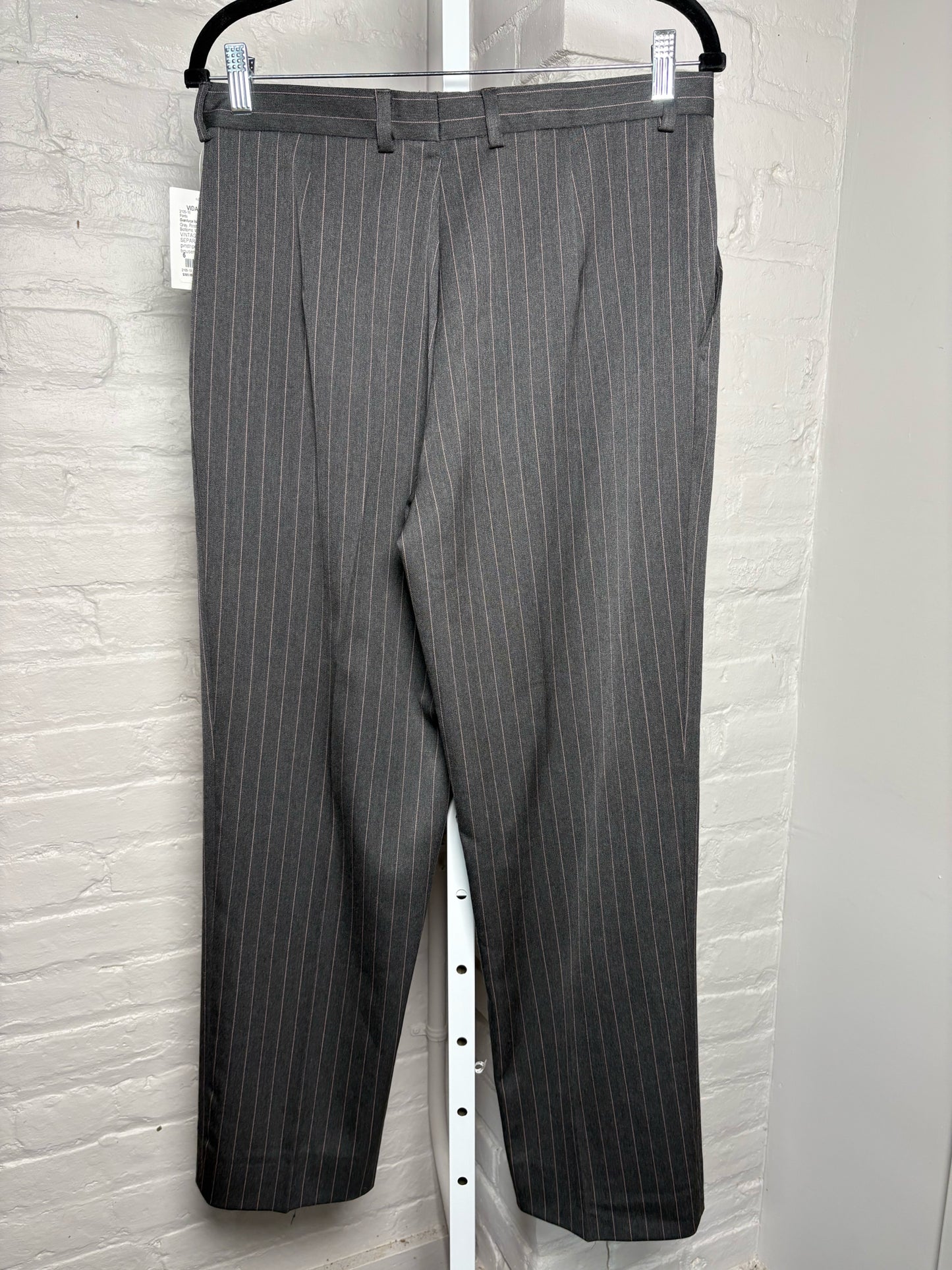 Women Size 6 Gianluca Isaia Napoli Gray Pinstripe Vintage Pants