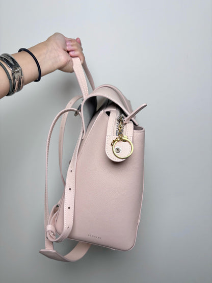 NWOT Blush Pink Pebble Grain Leather Maestra Backpack/Crossbody Purse