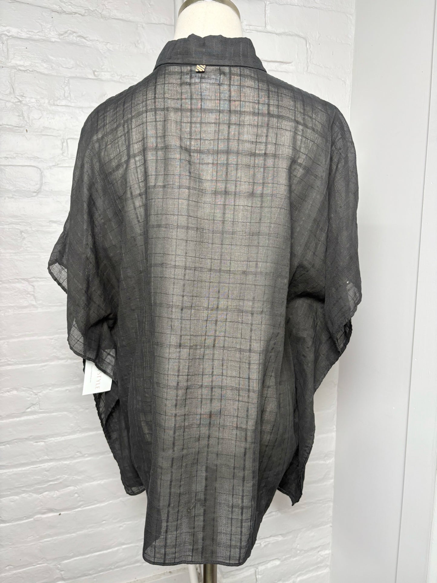 Women Size S Billy Reid Black Solid Cotton Shirt