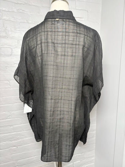 Women Size S Billy Reid Black Solid Cotton Shirt