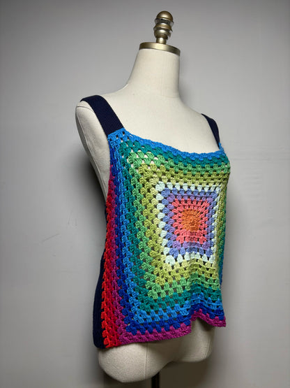 Women Size M Pistola Vivienne Crochet Rainbow Pure Cotton Pre-owned Top