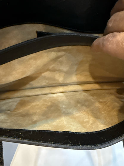 Miu Miu Vintage / Y2K Cracked Leather Black Handbag