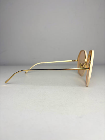 Linda Farrow Alona Sunglasses NWOT Peach Acetate, Titanium Sunglasses