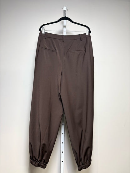 Women Size 8 Tibi Brown Balloon w/Pleats Wool Blend Pre-owned Pants