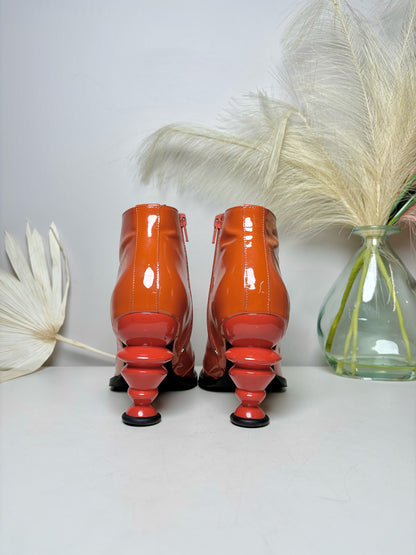 W Shoe Size 8.5 John Fluevog Orange Leather Patent Boots