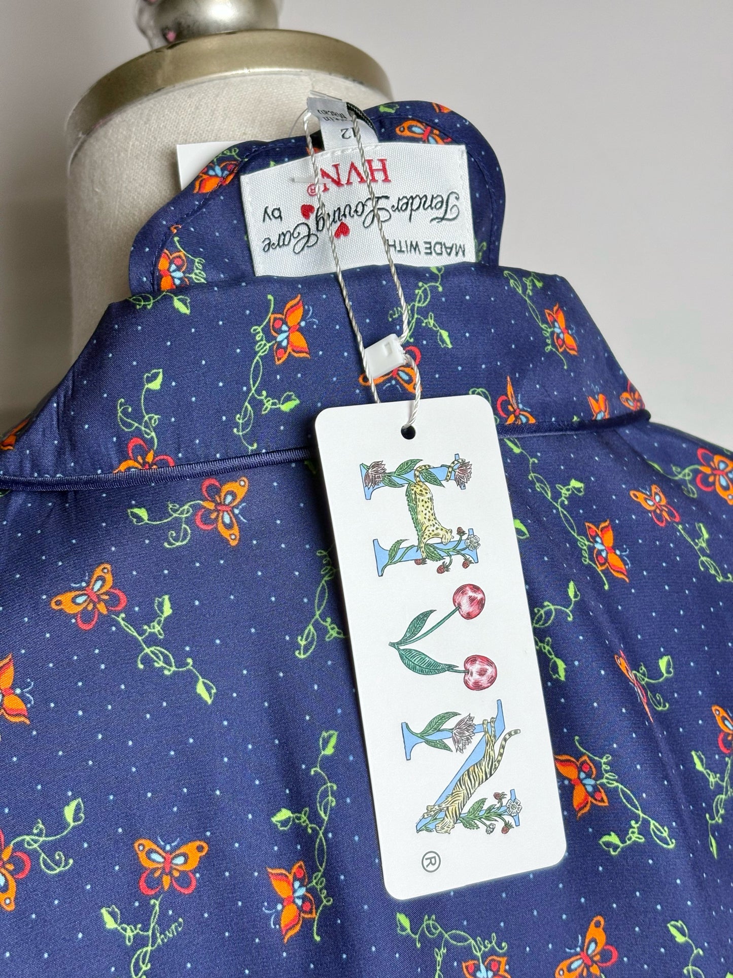 Women Size 12 HVN Long Maria Blue Print Pure Silk Pre-owned, NWT Midi Dress