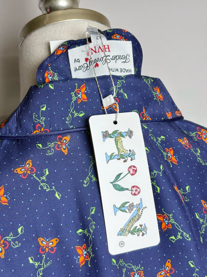 Women Size 12 HVN Long Maria Blue Print Pure Silk Pre-owned, NWT Midi Dress