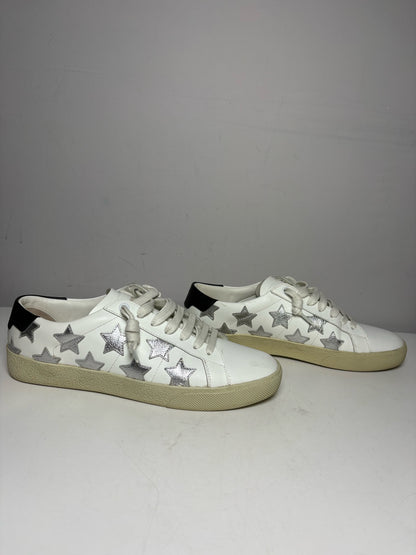 Women's Shoe Size 38 (US 8) Saint Laurent White & Silver Star Pre-Owned Sneakers