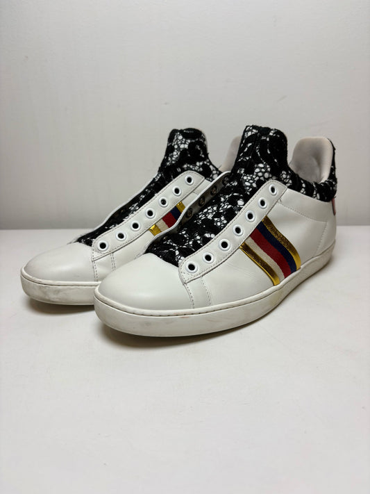 Size 38 (8) Gucci Ace High 'Lace" Sneaker Leather Women's