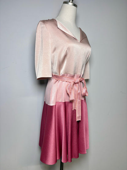 Women Size 40 (0 - 4 US) Paule Ka Pink Colorblock Women's Pre-owned Dress