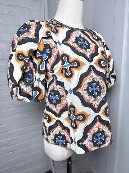 Women Size 2 Ulla Johnson multi brown Print Top