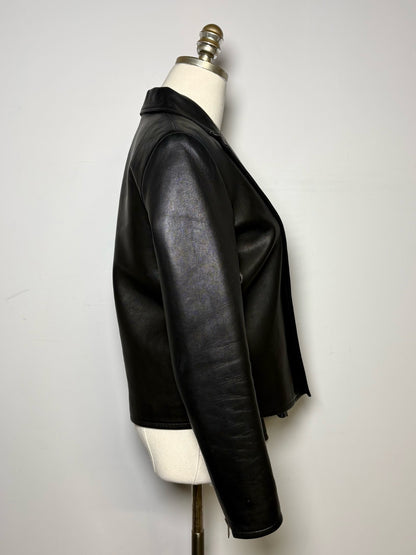 Women Size 38 (2 - 4 US) IRO Black Solid 100% Leather Pre-owned Jacket