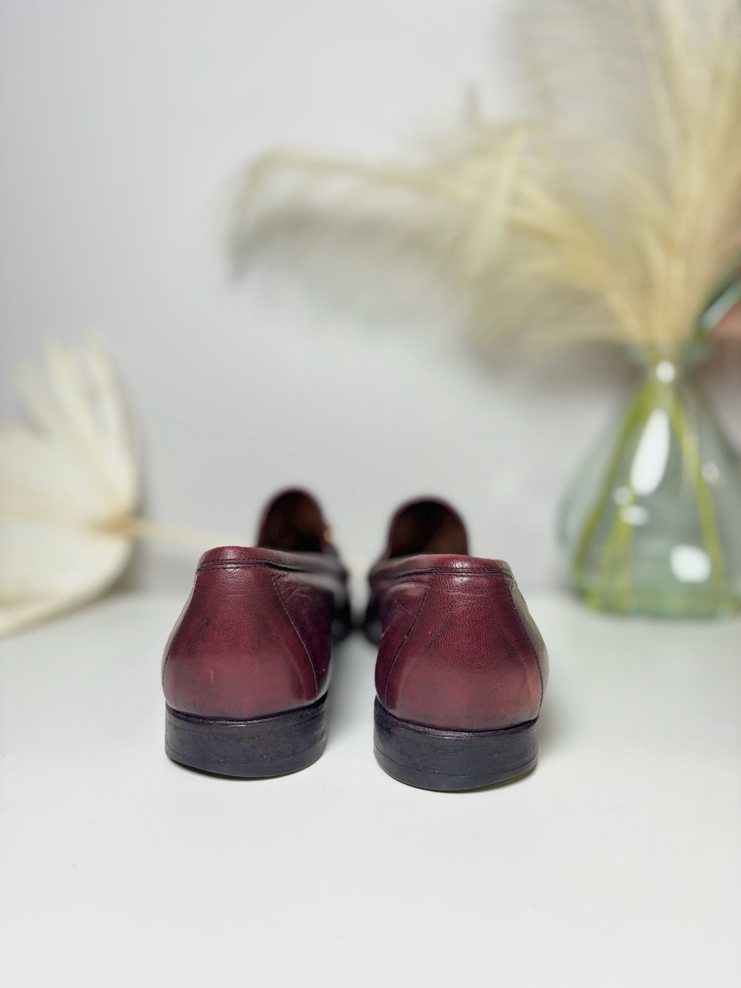 Brand Gucci Burgundy Leather Solid Size 10 Cowhide Men's Shoes