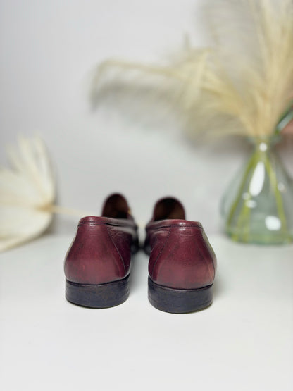 Brand Gucci Burgundy Leather Solid Size 10 Cowhide Men's Shoes