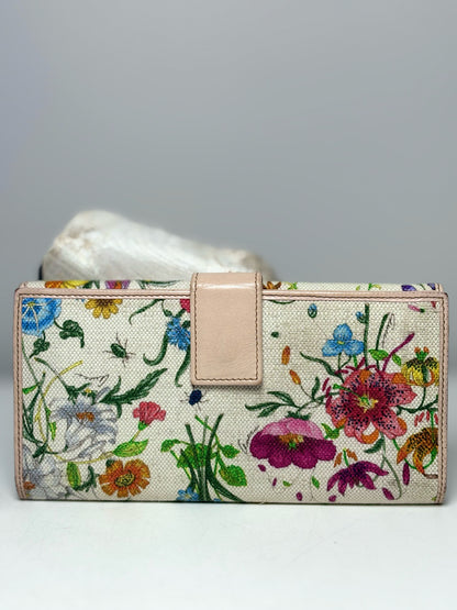 Canvas & Leather Gucci Leather, Canvas Multi-Color Continental Wallet