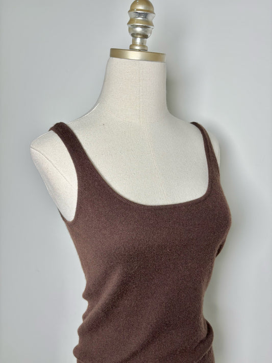 Women Size S Ralph Lauren Black Label Brown Solid Cashmere Sweater
