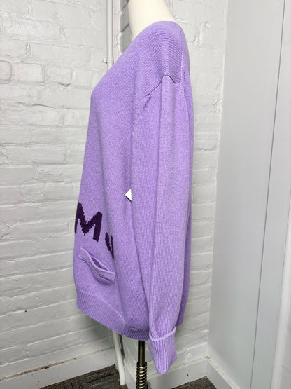 Women Size XL Marc Jacobs Purple Knitted 100% Wool Sweater