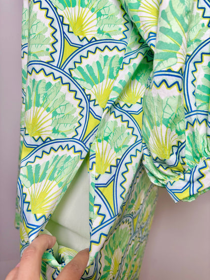 Women Size XS Emily McCarthy Green Print NWT Dress