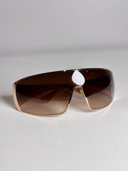 Prada Pre-owned Gold Shield SPR 57H Eyewear