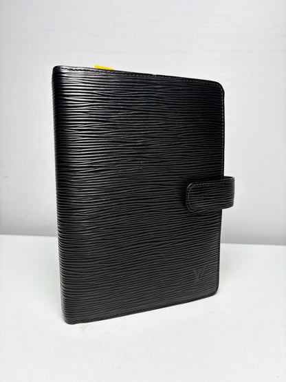 Louis Vuitton Black Epi Leather Medium Pre-Owned 6-Ring Agenda Planner Cover