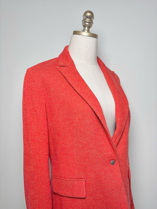 Women Size 10 Rag & Bone Orange Herringbone Blazer