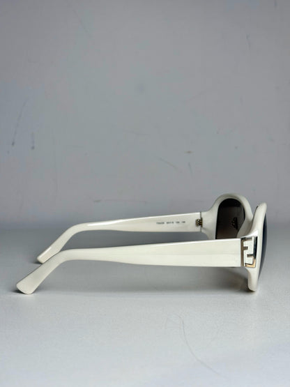 Fendi FS5236 Oversized Women's Pre-owned Cream Acetate Sunglasses