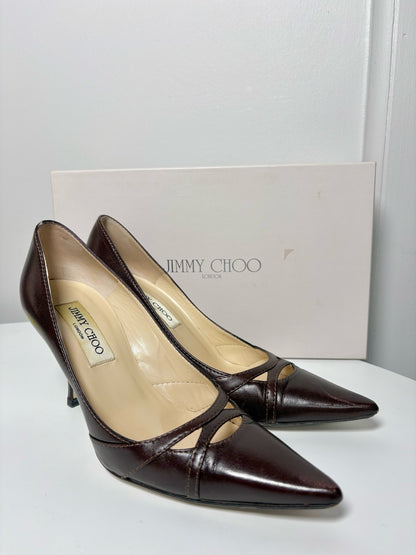 W Shoe Size 36.5 Jimmy Choo Brown Leather Pump