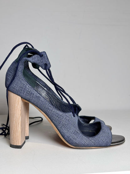 W Shoe Size 38 (8 US) Jimmy Choo Vernie Sandal Navy Women's Heels