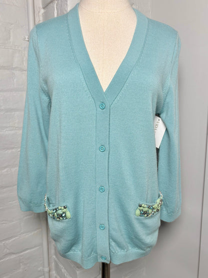 Women Size M Kate Spade Madison Ave Aqua Solid Cardigan