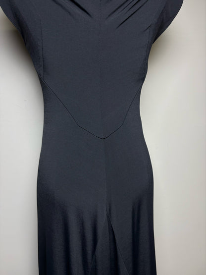 Women's Size S Issey Miyake Black Cowl Neck Rare Vintage 1990s Pre-Owned Floor-Length Dress