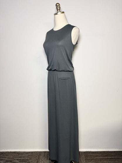 Women Size 3 Y's Yohji Yamamoto Charcoal/Gray Sleeveless Pre-owned Midi Dress