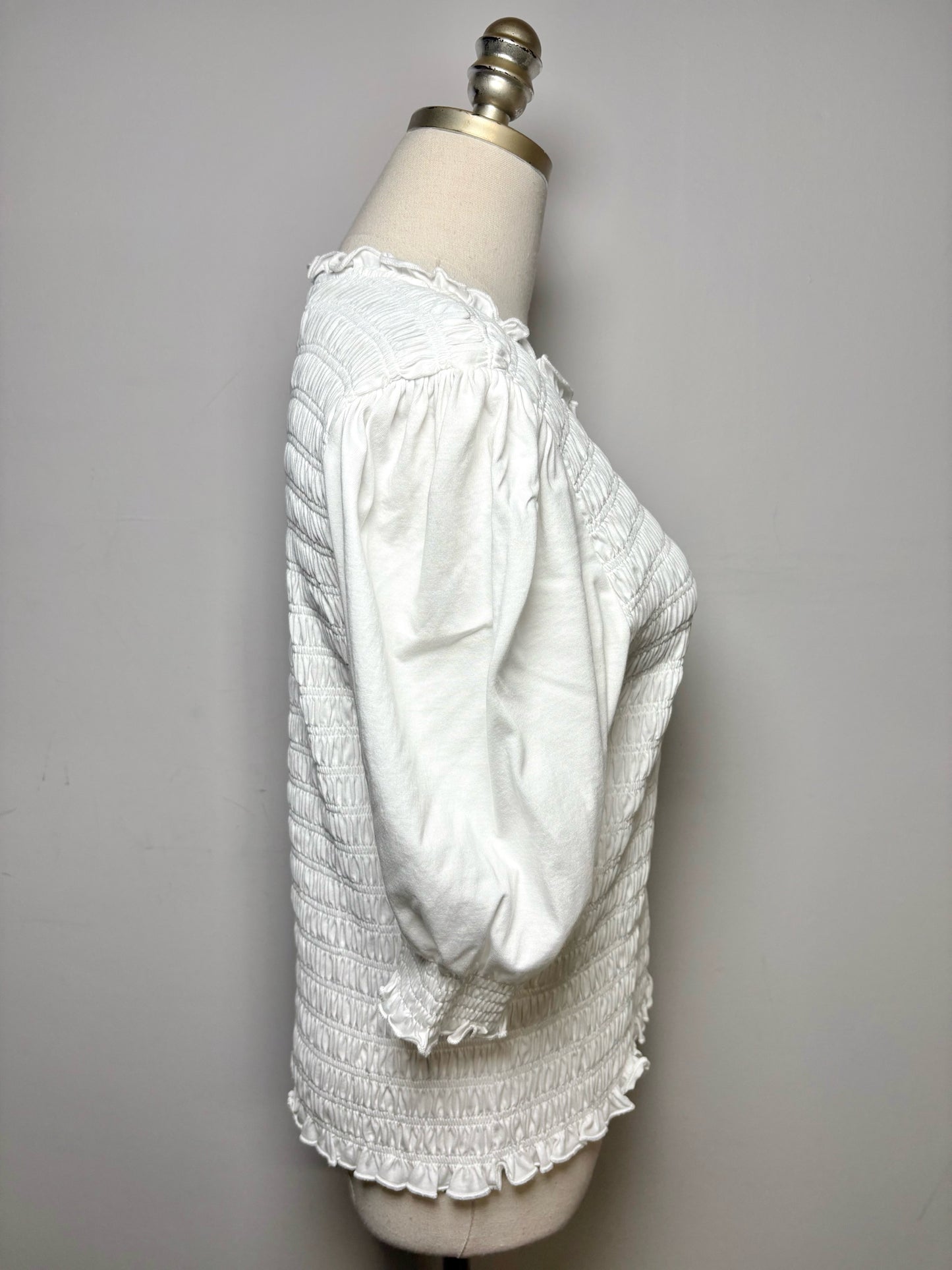 Women's Size L Veronica Beard Langston White Pure Cotton NWT Pre-Owned Top