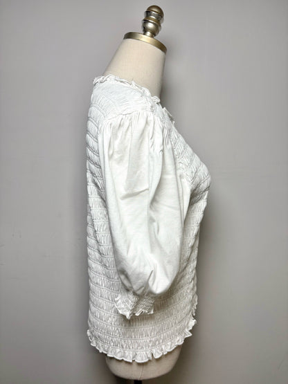 Women's Size L Veronica Beard Langston White Pure Cotton NWT Pre-Owned Top