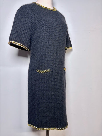 Women Size L Tory Burch Black Knit NWT Dress