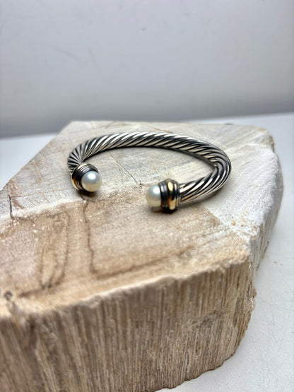 David Yurman Cable Pre-owned Pearl Bracelet
