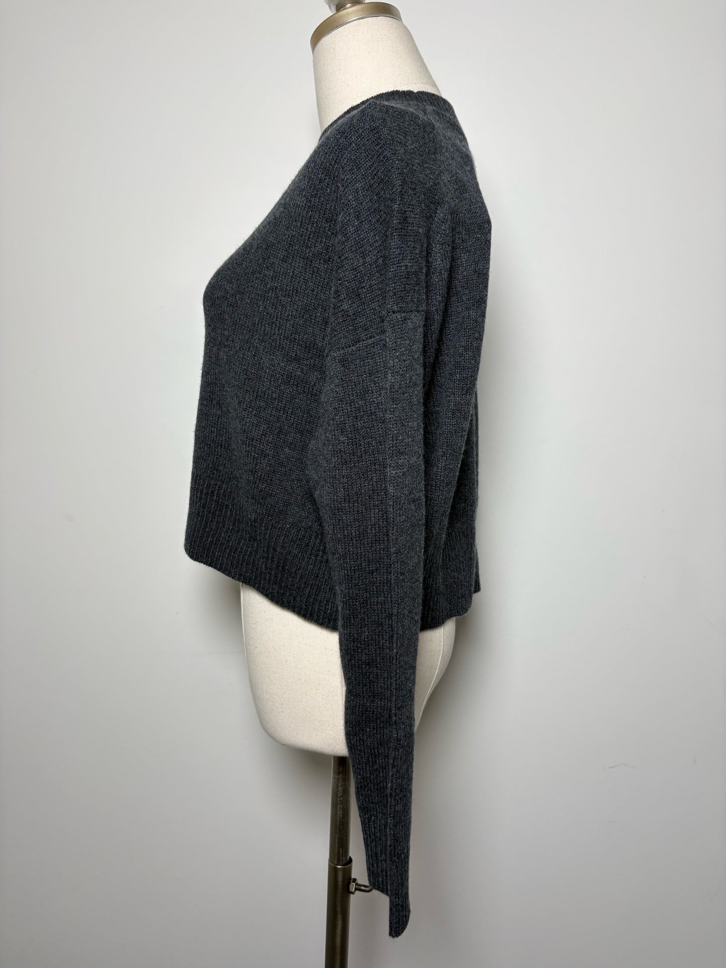Women Size S N. Peal Charcoal Solid Cashmere NWT Sweater