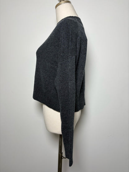 Women Size S N. Peal Charcoal Solid Cashmere NWT Sweater