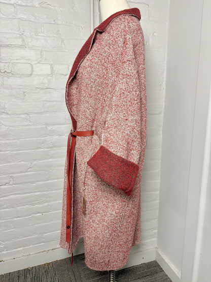 Women Size 48 (14 US) Loro Piana Burgundy Boucle Wool, Alpaca Coat