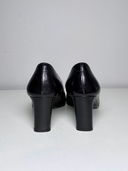 W Shoe Size 8.5 St. John Black Leather Heels