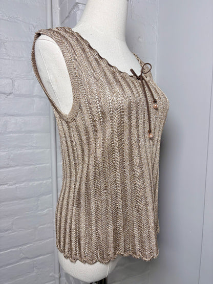 Women Size One Size St. John Beige Knitted Tank Top