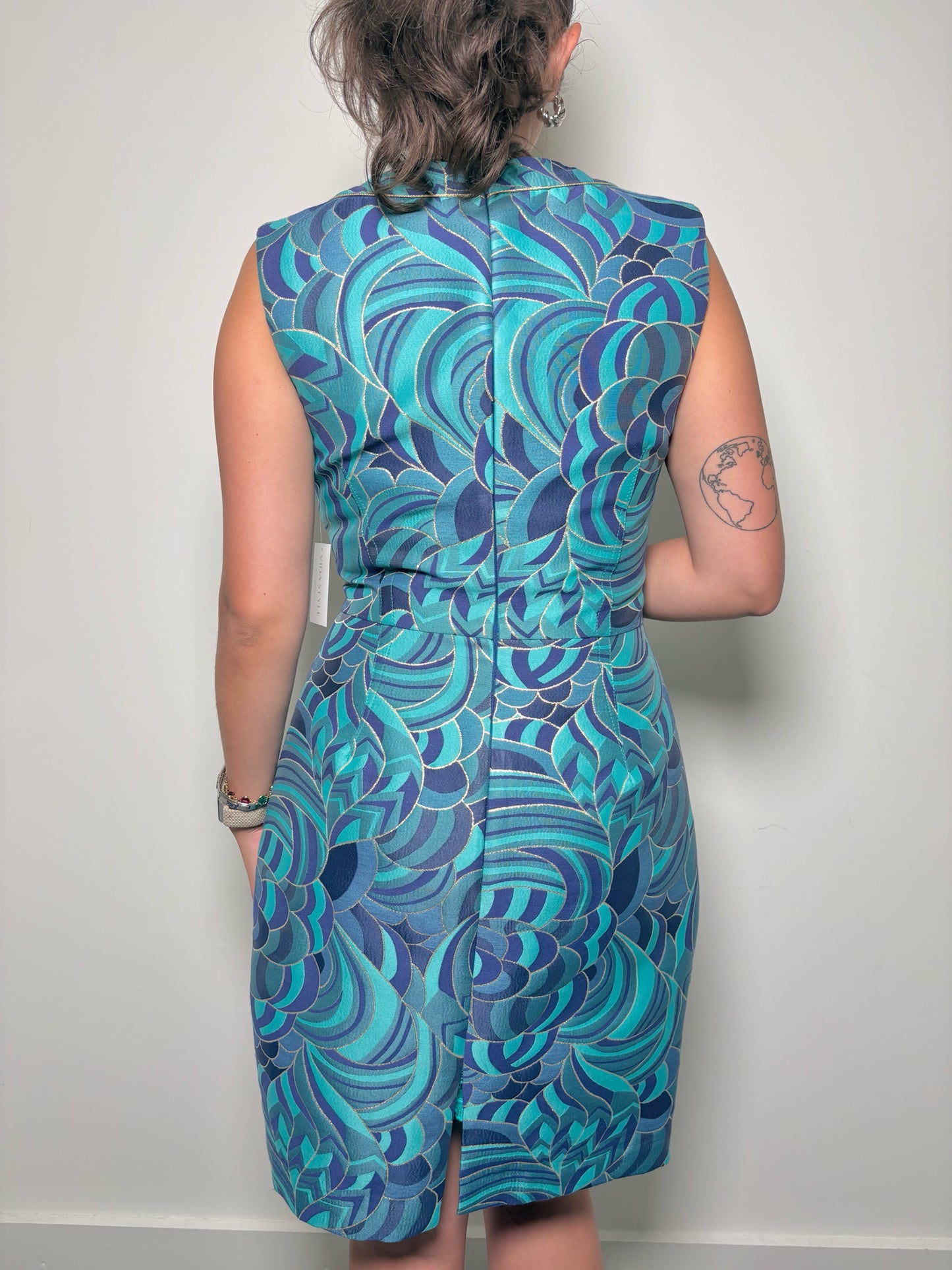 Women Size 10 Trina Turk Turquoise Geometric Dress