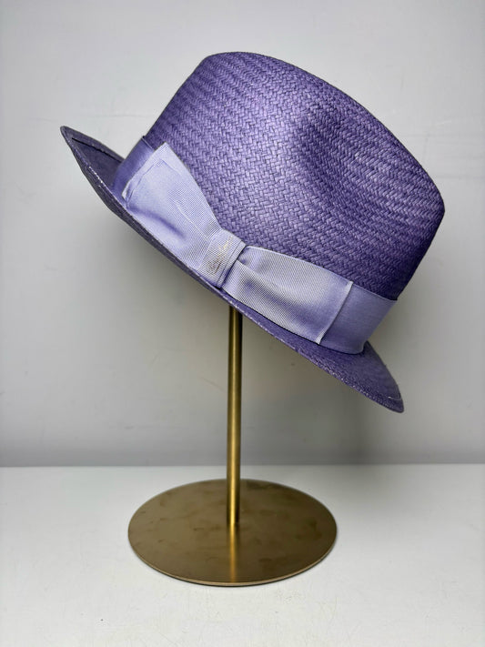 Borsalino Women's Paper Pre-owned Purple 58 Hat