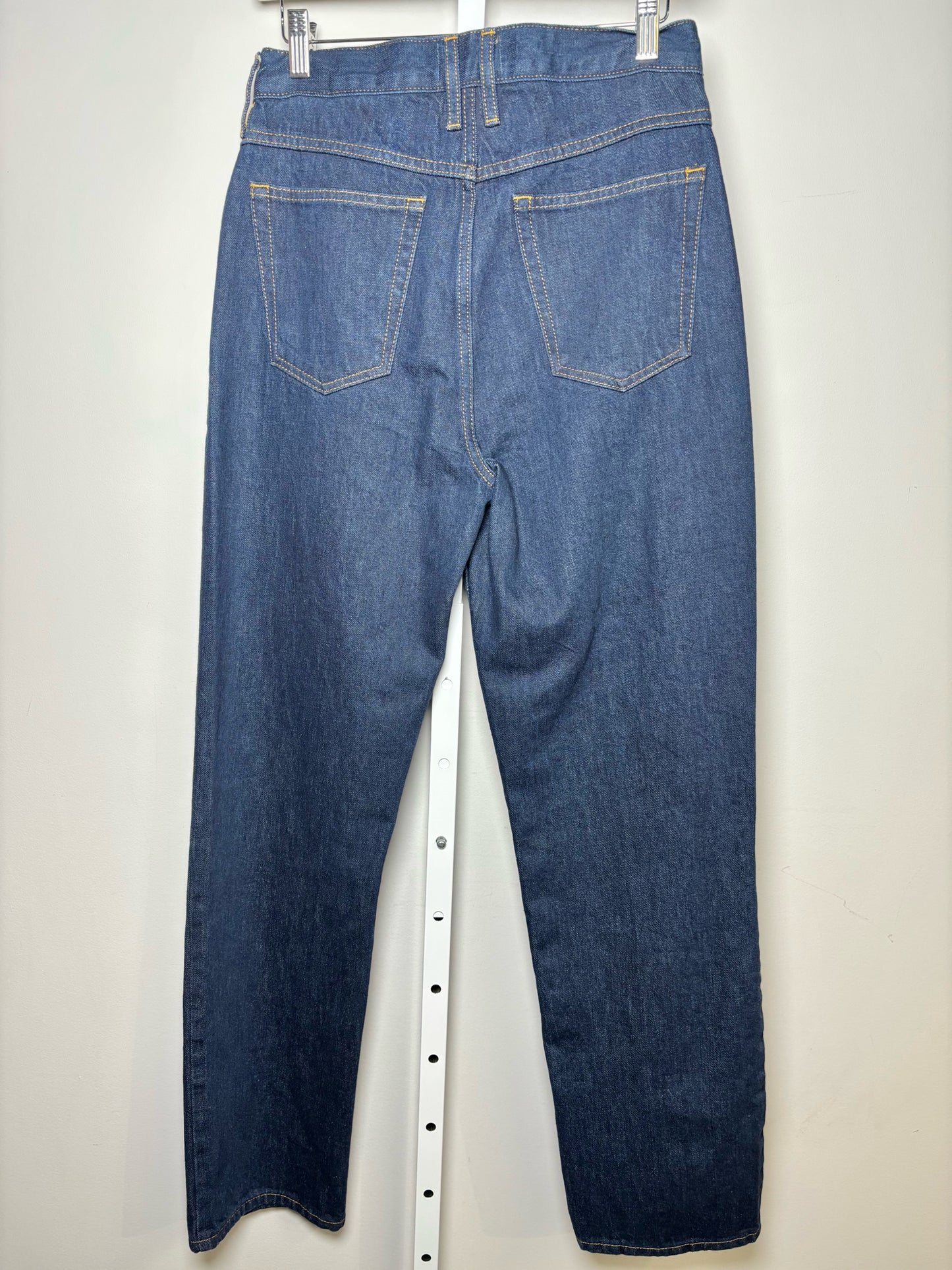 Women Size 27 (4, US) Frame Blue Solid Denim Front Exposed Zipper Jeans