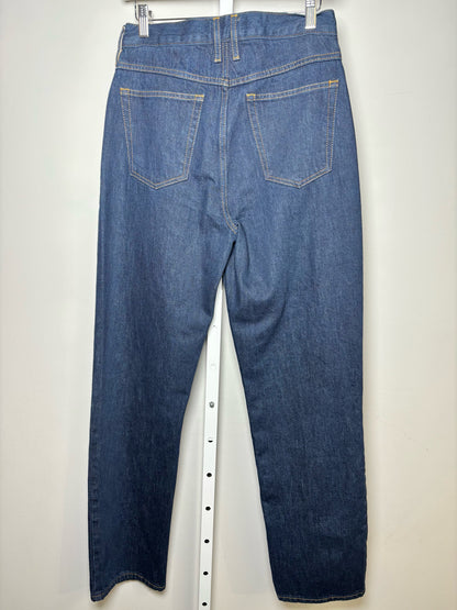 Women Size 27 (4, US) Frame Blue Solid Denim Front Exposed Zipper Jeans
