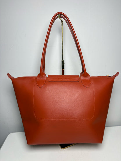 Women's Longchamp Le Pliage Xtra Burnt Orange Leather Pre-Owned Shoulder Tote Bag